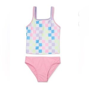 New Wonder Nation Girls' Strappy Tankini Swimsuit UPF 50 2-Piece Size XXL 18
